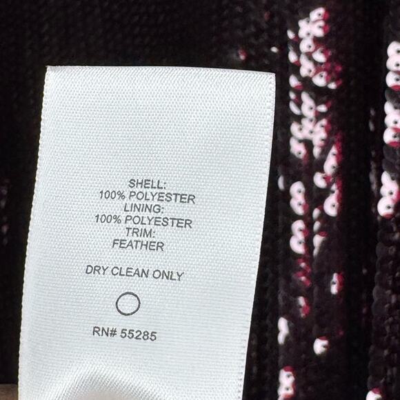 Express Womens Size XL Mini Dress Whimpsygoth Dark Romance Sequins Feather Hem - Picture 9 of 10